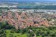 Luftbild von Ortsansicht von Südosten in Muggensturm im Bundesland Baden-Württemberg, Deutschland