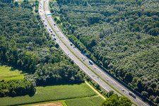 Verlauf der A5 bei Rastatt im Ortsteil Niederbühl im Bundesland Baden-Württemberg, Deutschland