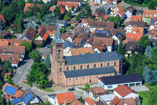 Luftbild von St. Leonhard im Ortsteil Aspich in Lauf im Bundesland Baden-Württemberg, Deutschland