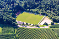 Luftbild von Fussballplatz des Sportverein Sasbachwalden im Ortsteil Büchelbach im Bundesland Baden-Württemberg, Deutschland