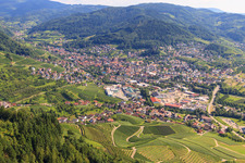 Stadtansicht von Norden in Kappelrodeck im Bundesland Baden-Württemberg, Deutschland
