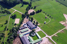 Schrägluftbild von Vetrihof Pferdehof in Muggensturm im Bundesland Baden-Württemberg, Deutschland