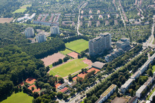 Ortsteil Weiherfeld-Dammerstock in Karlsruhe im Bundesland Baden-Württemberg, Deutschland aus der Luft