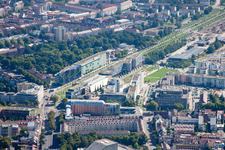 Luftaufnahme von Kriegsstraße Ost im Ortsteil Südstadt in Karlsruhe im Bundesland Baden-Württemberg, Deutschland
