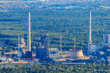 ENBW Neubau im Ortsteil Daxlanden in Karlsruhe im Bundesland Baden-Württemberg, Deutschland von oben gesehen