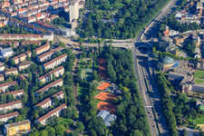 Südtangente, Kühler Krug im Ortsteil Mühlburg in Karlsruhe im Bundesland Baden-Württemberg, Deutschland