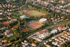 Stadion Landau, Jahnsportplatz und Rundsporthalle in Landau in der Pfalz im Bundesland Rheinland-Pfalz, Deutschland