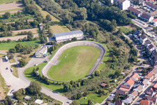 Stadion der Rennbahn des RV Badenia Linkenheim im Ortsteil Linkenheim in Linkenheim-Hochstetten im Bundesland Baden-Württemberg, Deutschland