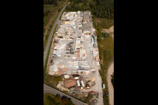 Graben-Neudorf, Fa. Gartenkies, Badische Terrazzo Handelsgesellschaft mbH Huttenheimer Landstraße 2-6 im Bundesland Baden-Württemberg, Deutschland aus der Luft betrachtet
