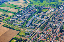 Wohnsiedlungen Rubensstraße und Bärenweg südlich der Neureuter Querallee in Karlsruhe im Bundesland Baden-Württemberg, Deutschland