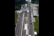 Luftbild von Germersheim, Nolte-Möbel/Holzwerk GmbH im Bundesland Rheinland-Pfalz, Deutschland