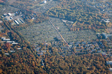Drohnenbild von Ortsteil Oststadt in Karlsruhe im Bundesland Baden-Württemberg, Deutschland
