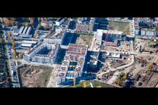 Schrägluftbild von Kriegsstraße Ost im Ortsteil Südstadt in Karlsruhe im Bundesland Baden-Württemberg, Deutschland