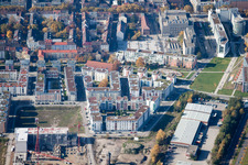 Kriegsstraße Ost im Ortsteil Südstadt in Karlsruhe im Bundesland Baden-Württemberg, Deutschland vom Flugzeug aus