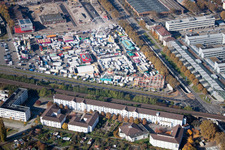 Luftaufnahme von Karlsruhe, Messplatz im Ortsteil Oststadt im Bundesland Baden-Württemberg, Deutschland