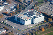 Luftbild von Karlsruhe, Mann Mobilia im Ortsteil Rintheim im Bundesland Baden-Württemberg, Deutschland