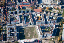 Kriegsstraße Ost im Ortsteil Südstadt in Karlsruhe im Bundesland Baden-Württemberg, Deutschland von der Drohne aus gesehen