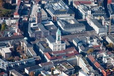 Karlsruhe, Marktplatz, Stadtkirche im Ortsteil Innenstadt-Ost im Bundesland Baden-Württemberg, Deutschland