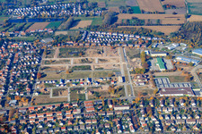 Luftbild von Neubaugebiet Keßlauerstraße von Osten im Ortsteil Knielingen in Karlsruhe im Bundesland Baden-Württemberg, Deutschland