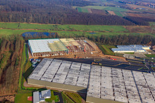 Gazely Logistik-Center 2. Bauabschnitt für STS Group im Ortsteil Minderslachen in Kandel im Bundesland Rheinland-Pfalz, Deutschland vom Flugzeug aus