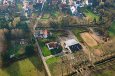 Weberhof an der Waschgasse in Billigheim-Ingenheim im Bundesland Rheinland-Pfalz, Deutschland von oben