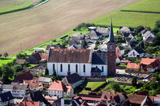 Schleithal im Bundesland Bas-Rhin, Frankreich von der Drohne aus gesehen