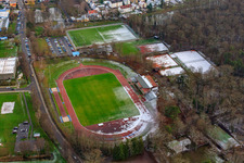 Bienwaldstadion mit etwas Schnee in Kandel im Bundesland Rheinland-Pfalz, Deutschland