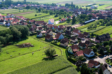 Niederlauterbach(Elsass) im Bundesland Bas-Rhin, Frankreich aus der Luft