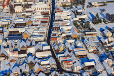 Hautpstraße Im Winter/Schnee im Ortsteil Hayna in Herxheim bei Landau im Bundesland Rheinland-Pfalz, Deutschland