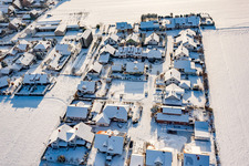 Ortsteil Hayna in Herxheim bei Landau im Bundesland Rheinland-Pfalz, Deutschland vom Flugzeug aus