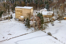 Hardtmühle bei Schnee im Winter in Kandel im Bundesland Rheinland-Pfalz, Deutschland