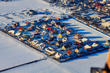 Buchenweg bei Schnee im Winter in Steinweiler im Bundesland Rheinland-Pfalz, Deutschland