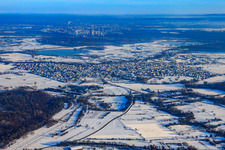 Stadtansicht bei Schnee im Winter in Hagenbach im Bundesland Rheinland-Pfalz, Deutschland