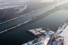 Luftbild von Lauterbourg (Elsass), Rheinhafen im Bundesland Bas-Rhin, Frankreich