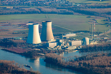 Philippsburg, KKW im Bundesland Baden-Württemberg, Deutschland aus der Luft