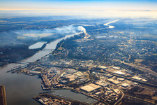 Hafen Germersheim aus Norden im Bundesland Rheinland-Pfalz, Deutschland