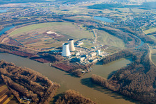 Philippsburg, KKW im Bundesland Baden-Württemberg, Deutschland von oben gesehen