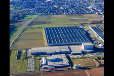 Gewerbegebiet Interpark mit Mercedes-Benz Logistikcenter, Tricor Packaging & Logistics AG und Progroup Board GmbH in Offenbach an der Queich im Bundesland Rheinland-Pfalz, Deutschland