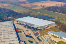 Luftaufnahme von Gewerbegebiet Horst, 3. Bauabschnitt für STS-Group im Ortsteil Minderslachen in Kandel im Bundesland Rheinland-Pfalz, Deutschland