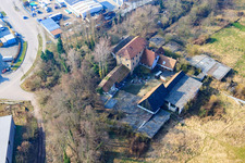 Barthelsmühle im Ortsteil Minderslachen in Kandel im Bundesland Rheinland-Pfalz, Deutschland aus der Vogelperspektive