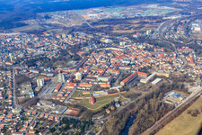 Stadtpark Fronte Lamotte, Germersheim, Luitpoldplatz und Tournuser-Platz im Bundesland Rheinland-Pfalz, Deutschland