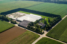 Sudetenhof in Steinweiler im Bundesland Rheinland-Pfalz, Deutschland aus der Luft