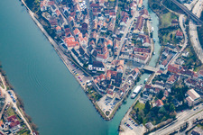 Luftbild von Mündung der Elsenz in den Neckar in Neckargemünd im Bundesland Baden-Württemberg, Deutschland