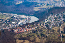 Luftbild von Dilsberg von Westen in Neckargemünd im Bundesland Baden-Württemberg, Deutschland