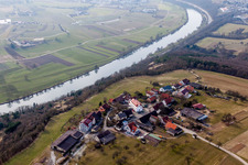 Gebäude vom Gästehaus und Pension Schreckhof über demn Neckar in Mosbach im Bundesland Baden-Württemberg, Deutschland