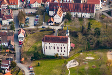 Luftaufnahme von Ortsteil Neckarelz in Mosbach im Bundesland Baden-Württemberg, Deutschland