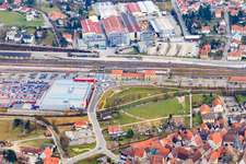 Kaufland Eppingen, Bahnhof und  Dieffenbacher GmbH Maschinen- und Anlagenbau im Bundesland Baden-Württemberg, Deutschland