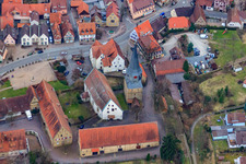 Laurentiuskirche und Marktplatz in Oberderdingen im Bundesland Baden-Württemberg, Deutschland