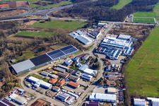 Luftaufnahme von Barthelsmühlring im Ortsteil Minderslachen in Kandel im Bundesland Rheinland-Pfalz, Deutschland