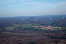 Phalsbourg im Bundesland Moselle, Frankreich vom Flugzeug aus